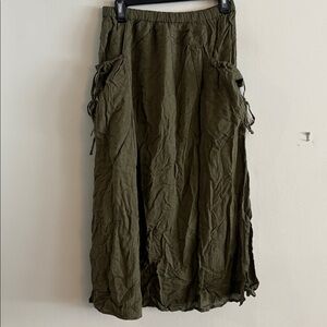 Staring At Stars Maxi Drape Cargo Lightweight Skirt Green Size Medium